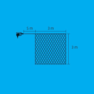 Plasa de lumini, 3x3m, pt exterior, 240 LED alb cald - KLN 240C/WW